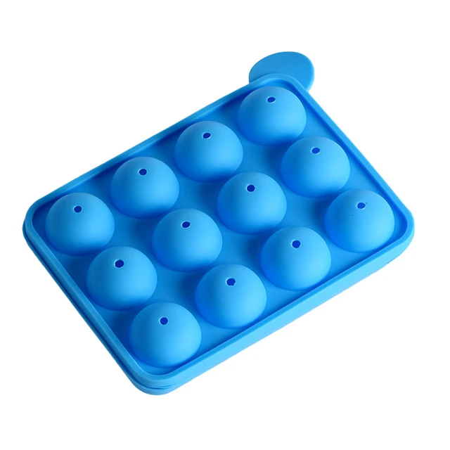 12 Lyukú Szilikon Torta Penészgolyó Alakú Nyalóka Csokoládé Sütés Jégkocka Gyártó Jég Tálca Bot Szerszám - Image 4