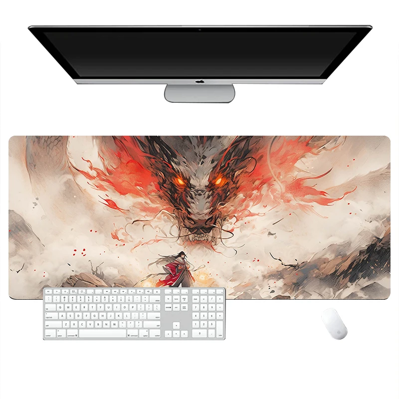 Anime Dragão Mat Desk, Borracha Antiderrapante, Bordas