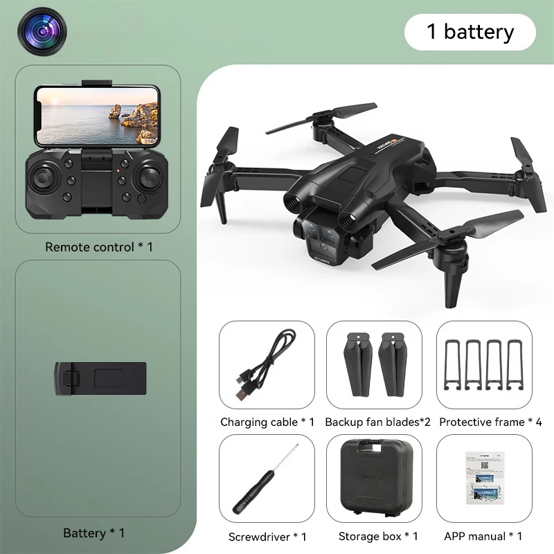 thumbnail image 1 of XIAOMI M4 RC Drone 8K Profesional Con Cámara Triple HD Gran Angular Helicóptero RC Plegable WIFI FPV Drone De Juguete Con Mando De Altura, 1 of 5