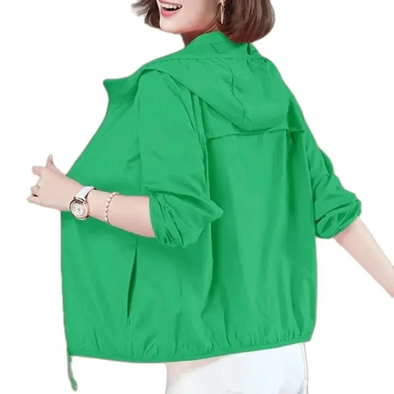 

Sunscreen Clothing Women's Coat Summer Thin 2023 New Sun-Protective Clothing Wear Loose Casual Breathable Short Hooded Jacket