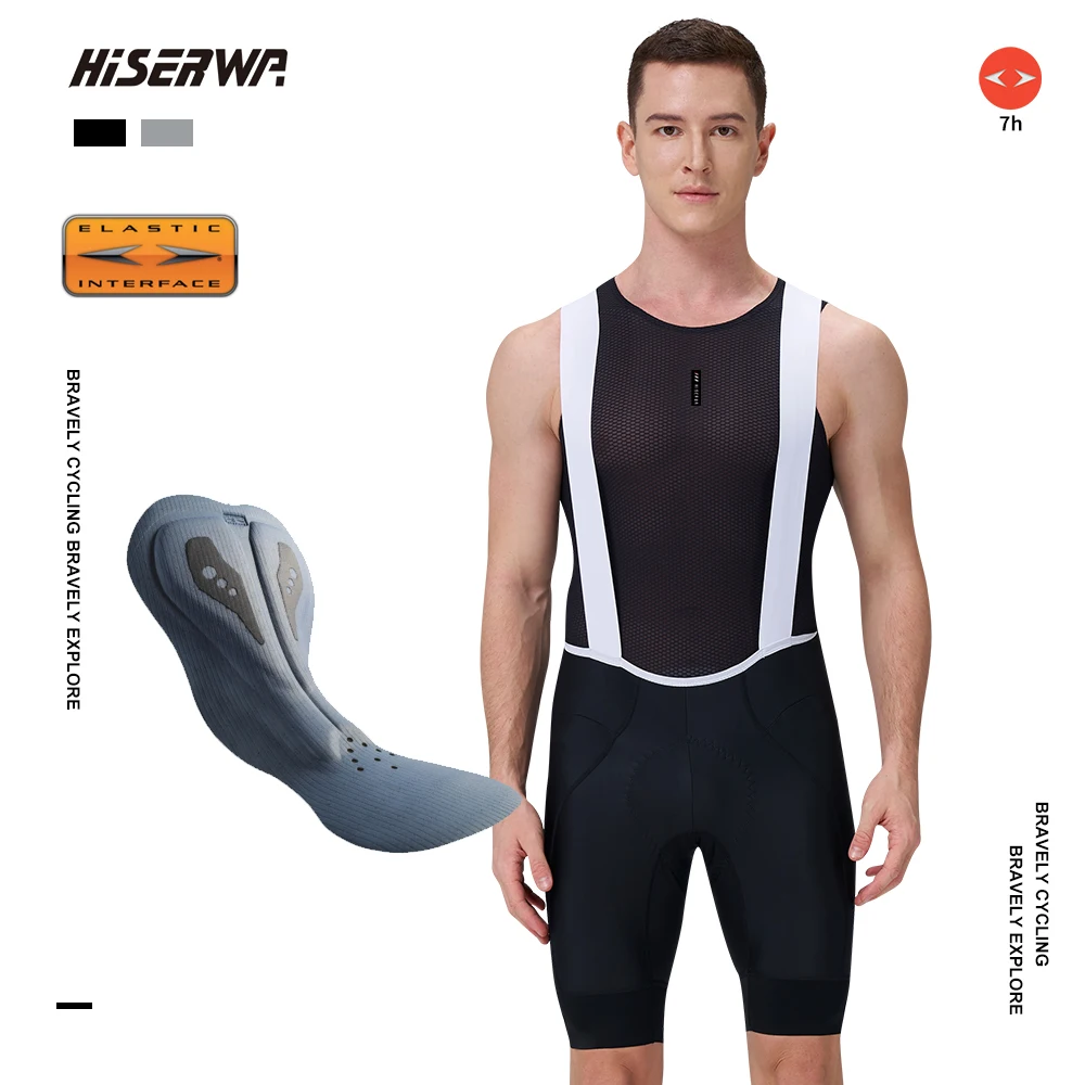 HISERWA hommes cyclisme cuissard classique noir/gris vélo Shorts haute qualité 7H élastique Interface Pad Culotte Ciclismo Hombre - AliExpress 18