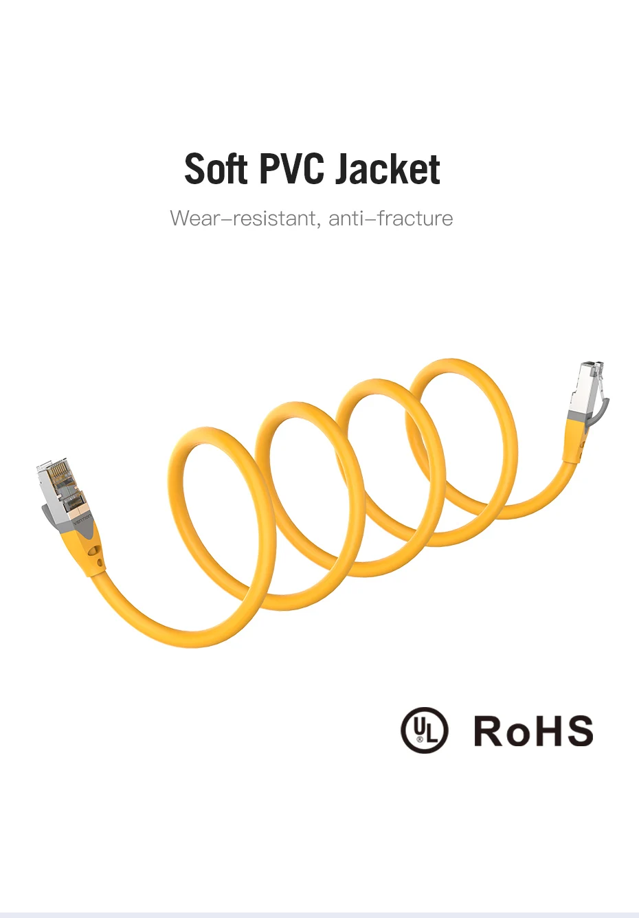 Cat6A Ethernet Cable 10Gbps Network Patch Cable Lan RJ45 For Laptop PC PS4 Inter