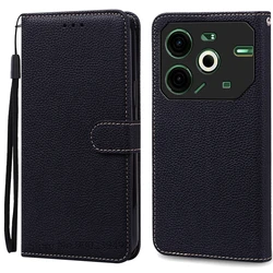 Luxury Wallet Leather Flip Case - Premium Protection Phone Cover for Tecno Pova 6Neo (4G) (Black)
