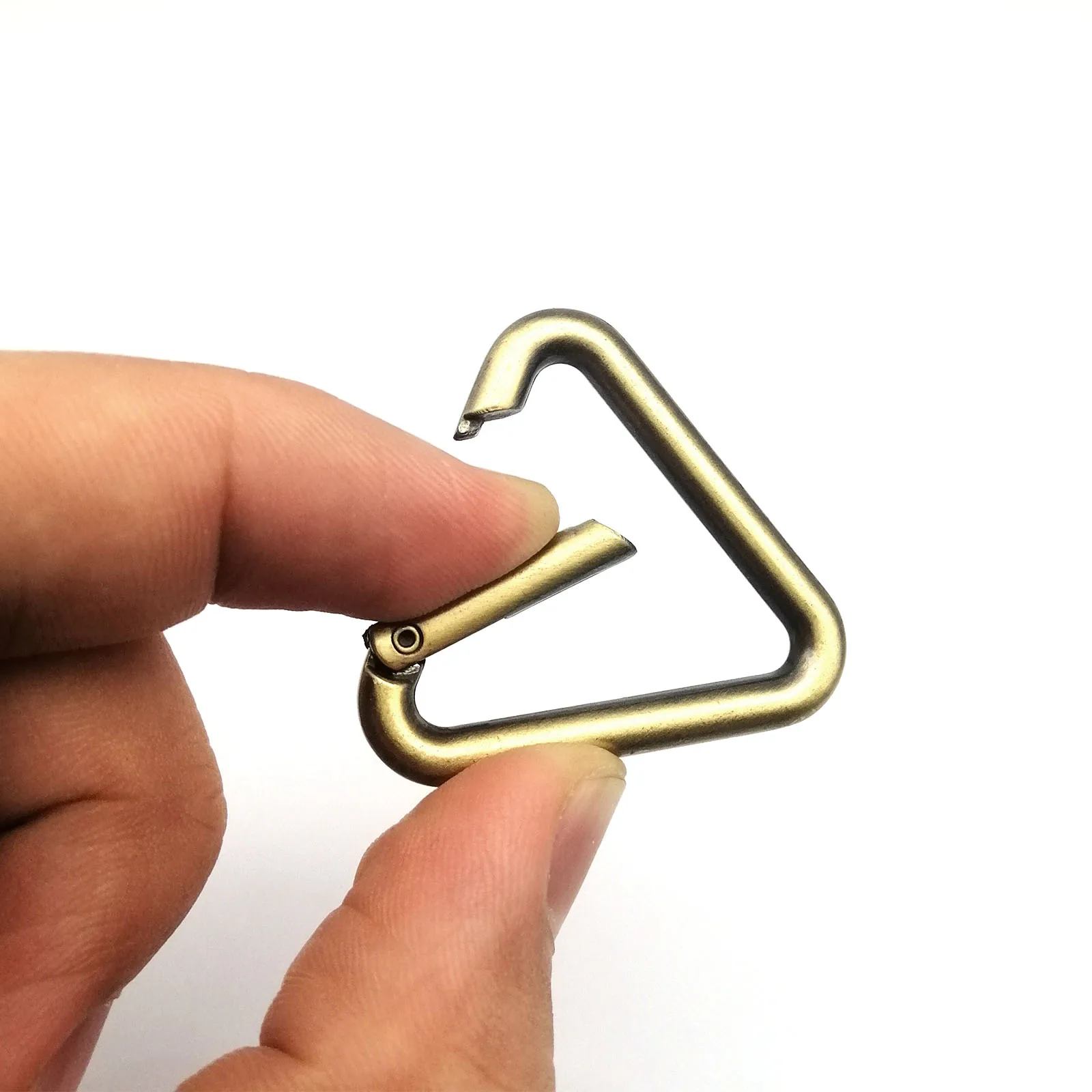 Spring Ring Clasp Triangle Spring Gate O Ring Openable Leather Bag Handbag Belt Strap Buckle Connect Keyring Pendant Key Chain Snap Clip DIY