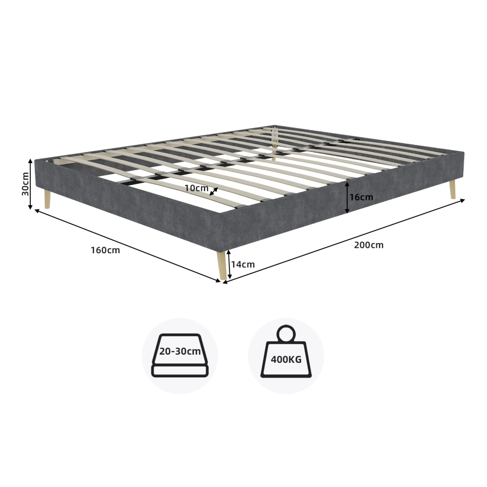 Modernes, minimalistisches, weiches Bett, multifunktionaler Low-Box-Bettrahmen mit weichem und bequemem Kopfteil, keine Gasstange, keine Matratze – Detail 37