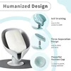2pcs Drain Soap Holder Leaf Shape Soap Box Suction Cup Tray Drying Rack for Shower Sponge Container Kitchen Bathroom Accessories 4