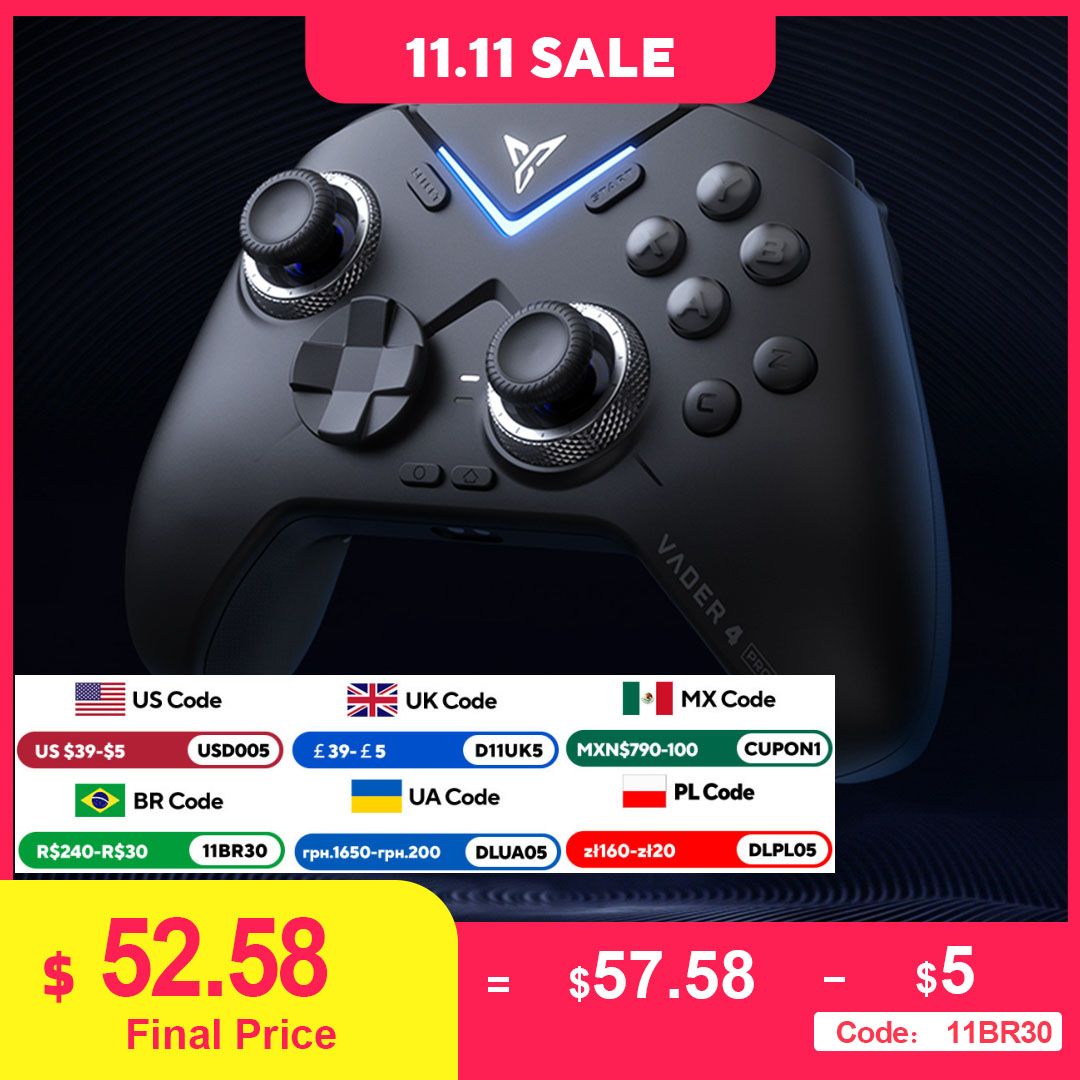 Original Flydigi Vader 4 Pro Gamepad Athletic Elite Handle Wireless Gaming Controllers With Hall Rocker For Xbox Steam Pc Custom