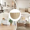 Scalloped Wicker Baskets For Wall Natural Woven Rattan Organizer Scalloped Home Decor Storage For Living Room Study Nursery 5
