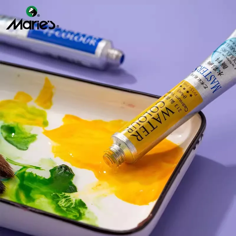 Maries Watercolor Paint Tube Set 12/18/24 Colors 9ml Professional Water Color For Painting Aquarela Art Supplies