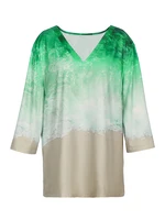 Plus Size 5XL 2025 New Summer Casual Tee Shirt Women's V Neck Tops Loose Size Short Sleeve Wave Print Pullover Fashion T-shirt - Image 3