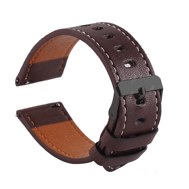 Premium 22mm Leather Watch Strap - Elegant Bracelet Watchband Accessory