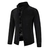 2023 Autumn/Winter Knitted Cardigan Men's Outerwear Stand up Neck Zipper Long Sleeve Coat Jacket Loose Relaxed Sweater 2