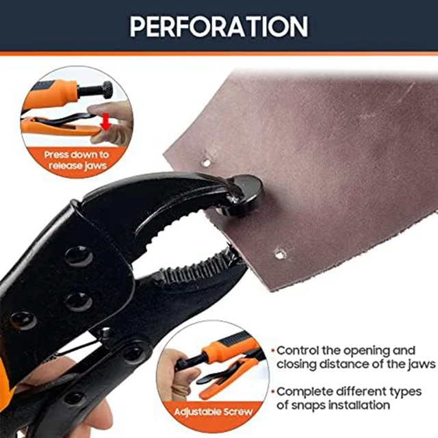 Heavy Duty Snap Fastener Tool, Upgraded Metal Snap on Buttons with Fastener  Pliers Tool Kit with Punching Function, Snaps Setter Repair Kit for Boat