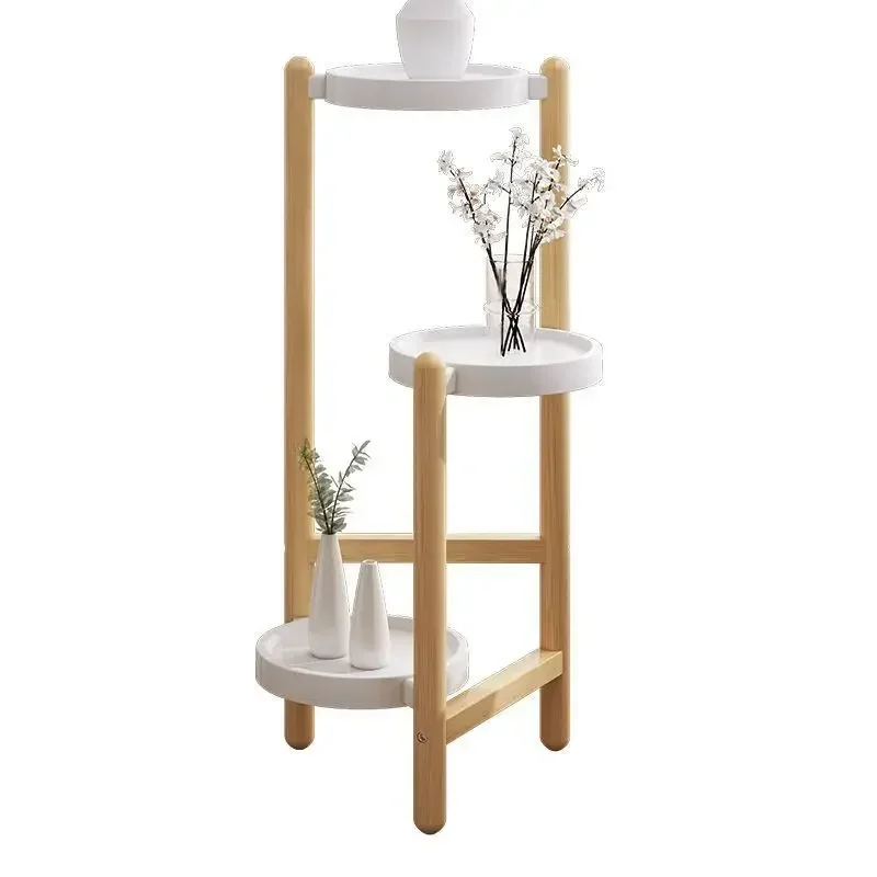 Bamboo Plant Stand Indoor/Outdoor Corner Display Rack 3/4/5 Tier Round Planter Shelf Flower Pot Holder Ladder Display