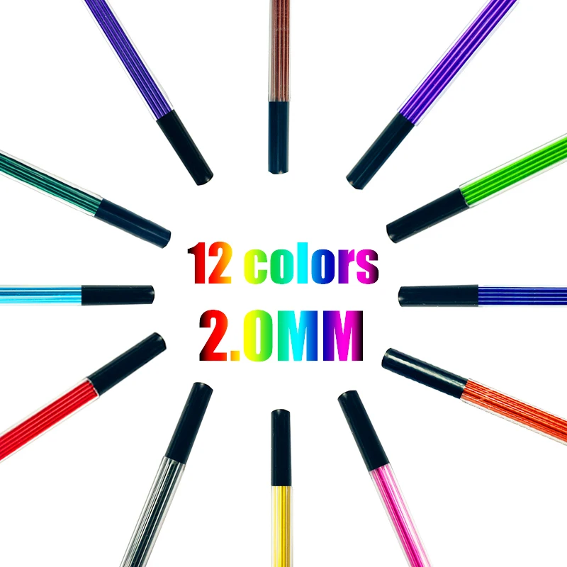 12 Colors 2.0mm HB Replaceable Lead for Automatic Pencils School Office Art Painting Writing Stationery Supplies Smooth Writing 4