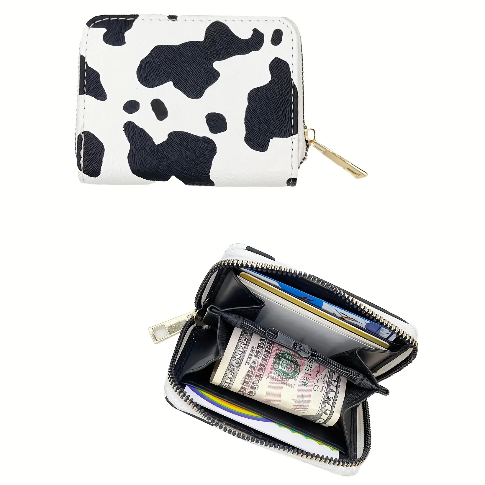 Cow Print Beaded Coin Purse