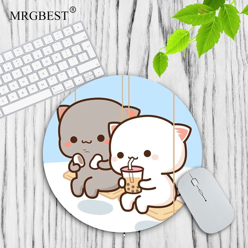 Anime Mouse Pad Cute Couple Mochi Peach Cat Desk Mat Computer Accessories  Table Mat Office Pad On The Table Gamer Carpet Deskpad - Mouse Pads -  AliExpress