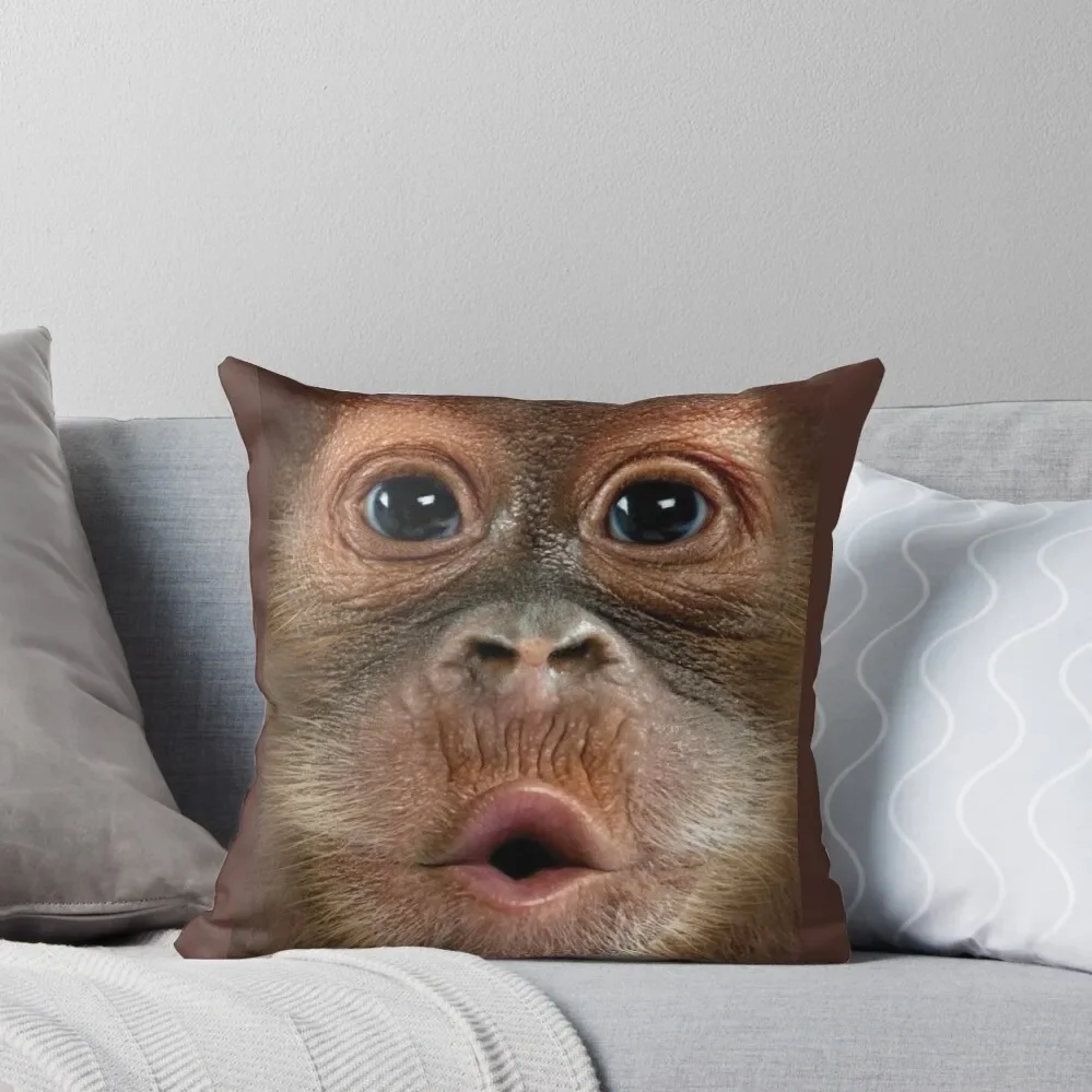 

Big Face Baby Orangutan Monkey Throw Pillow Cushions Sofa Cushion Cover home decor items Pillow Covers Decorative