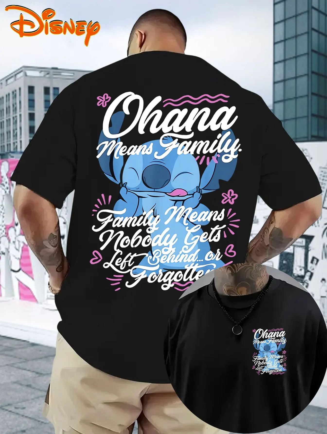 T-shirt Disney Stitch "Ohana Means Family" | Famille jamais oubliée