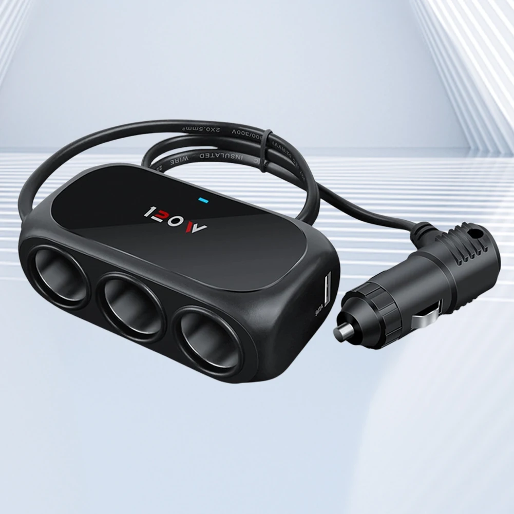 자동차 담배 라이터 소켓 3 소켓 담배 라이터 어댑터, 듀얼 USB 담배 라이터 전원 소켓, 아이폰 아이패드용 12V, 120W