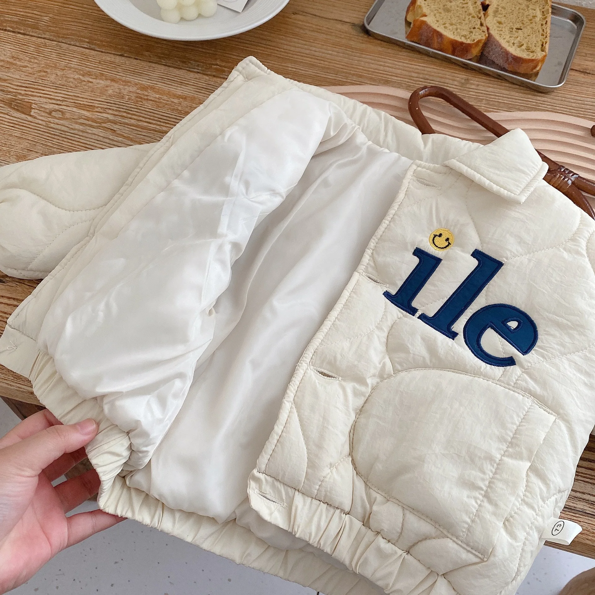 Children Jackets Winter Children's Clothing Baby Boys Smile Jacket Coats Kids Cotton Clothes Toddler Girls Lapel Outerwear Embroidery Tops 0-6Yrs