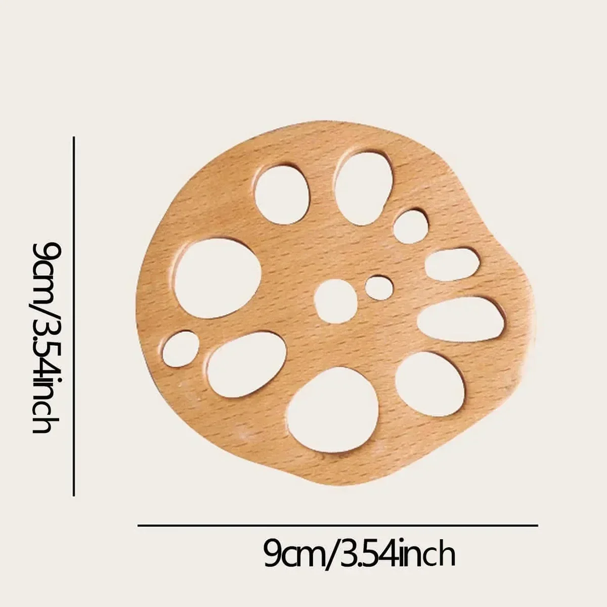 1pc-Wood Coasters Cute Decorative Lotus Root Cup Pad Eco-friendly Beech Coaster Reusable Hollow Mats for Tableware Bowl Plate