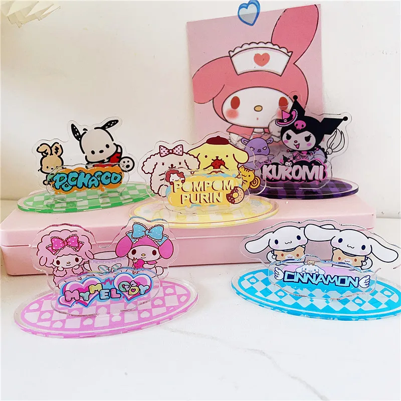 

Anime Sanrio Cute Cartoon Acrylic Creative Phone Stand Desktop Multifunctional Standing Plate Decoration Kuromi For Kids Gifts