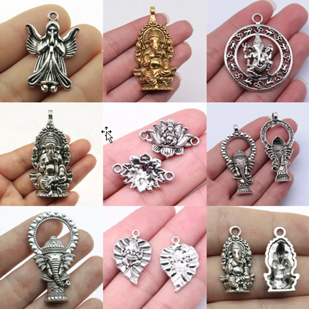 Фурнитура для ювелирных изделий подвески в виде слона Будды Ganesha браслетов
