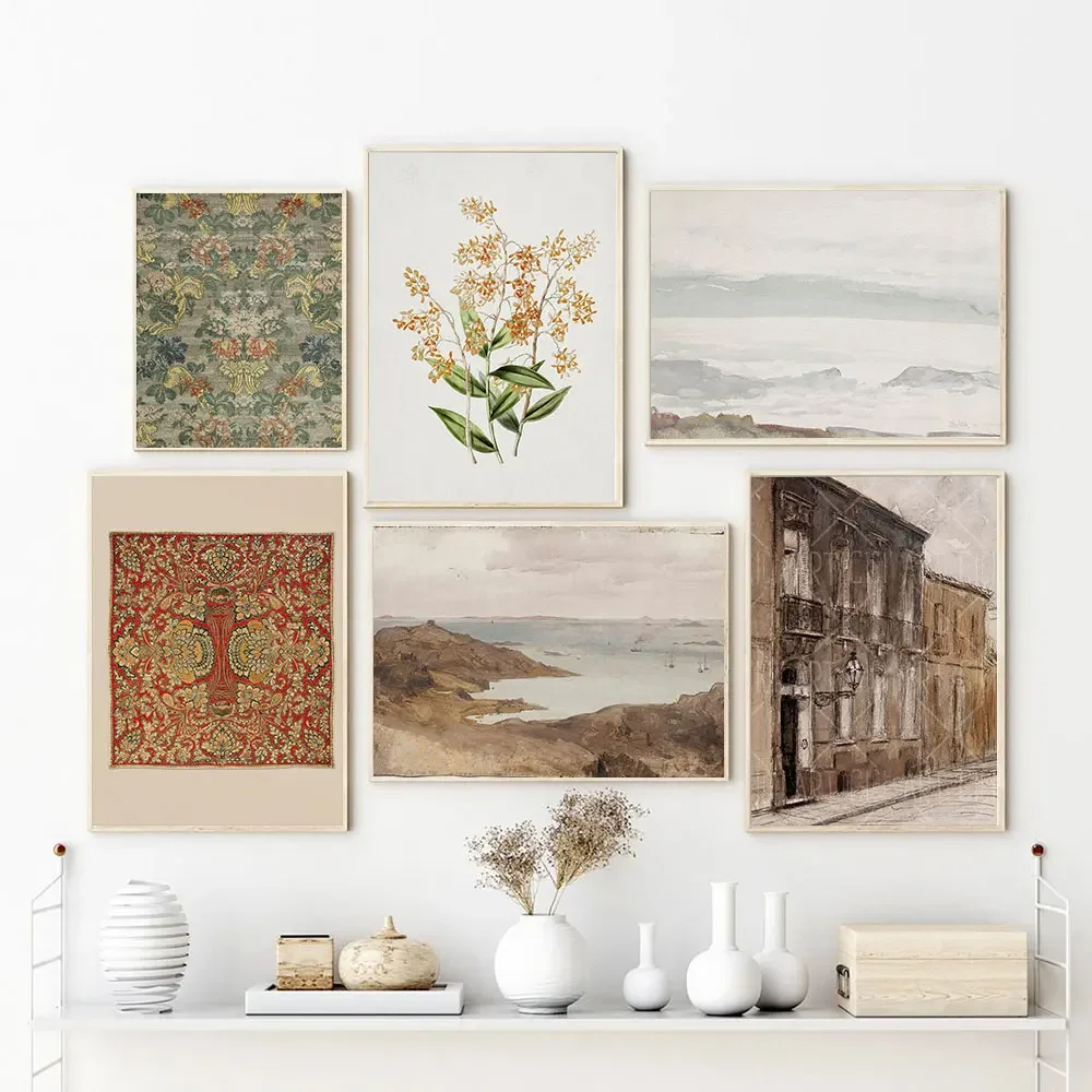 ScandinavianVintageAestheticWallArtEuropeanLandscapeCoastal