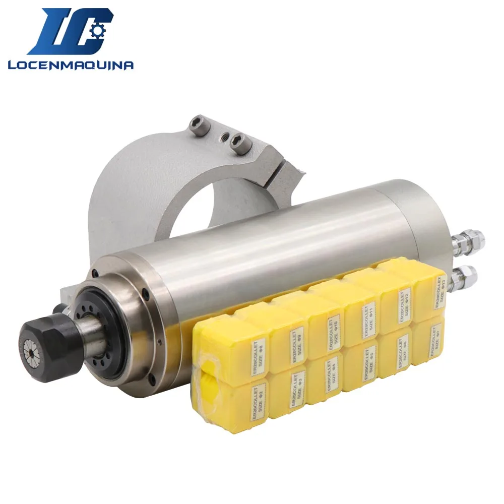 

2.2KW ER20 Water Cooling Spindle Kit 2.2KW Water Cooling Spindle Motor+80mm Anti-rust Spindle Clamp+ER20 Collets 2-13mm