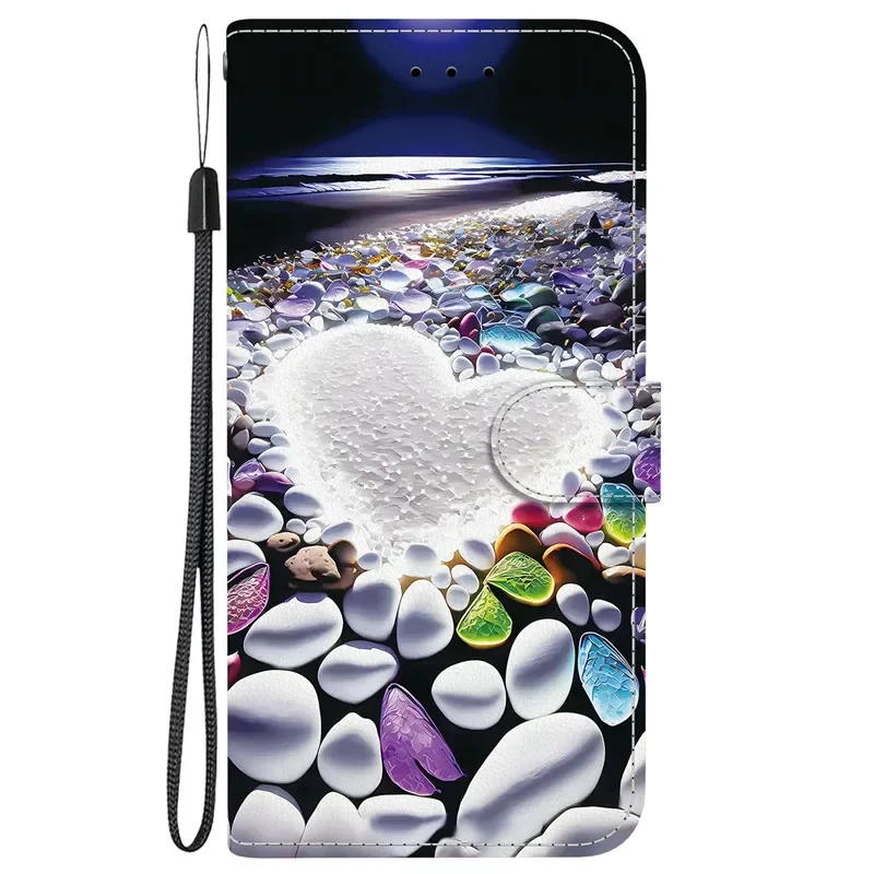 Leather Flip Wallet Case with Magnetic Stand and Cute 3D Design