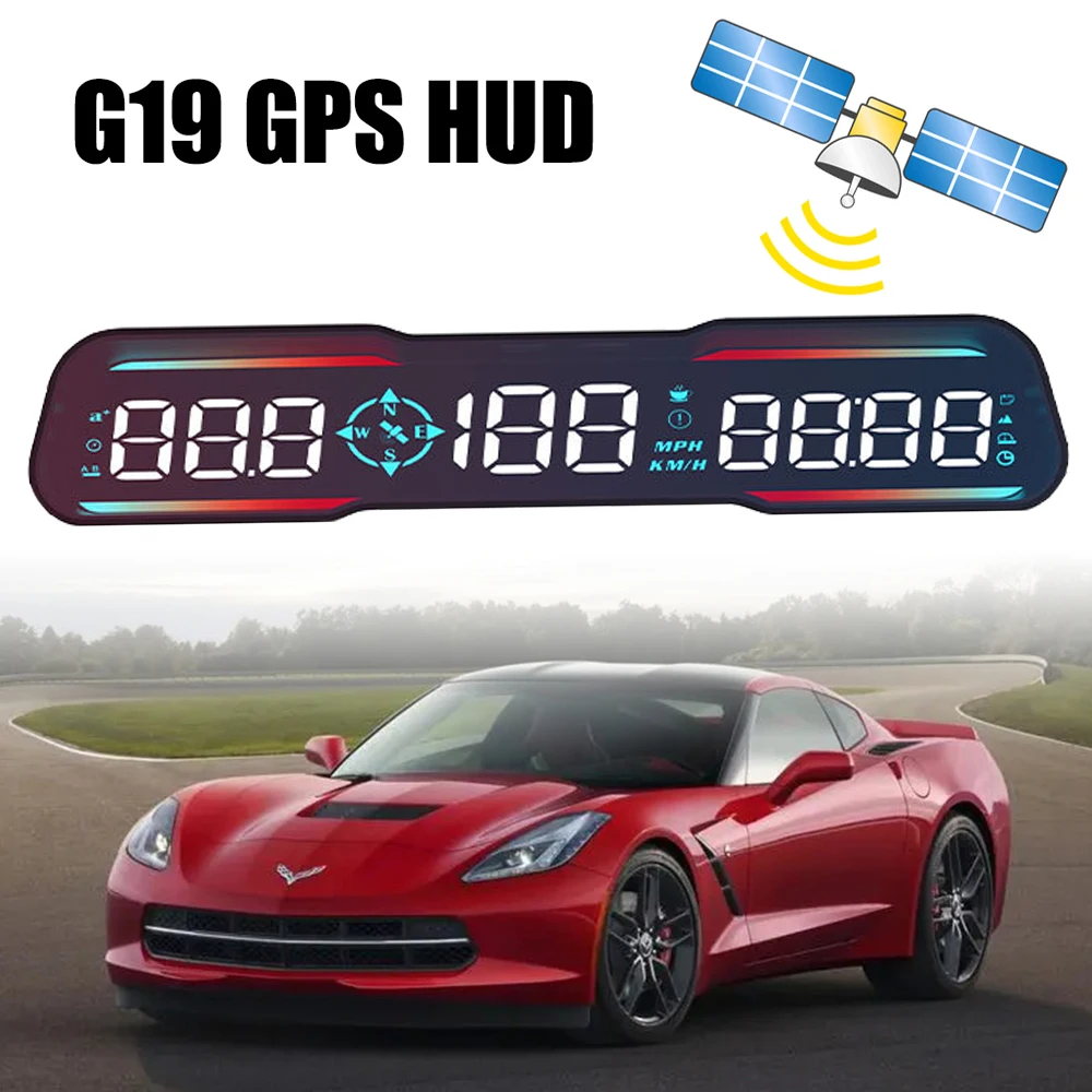 

Измеритель км/ч миль/ч, автомобильный GPS-навигатор, аксессуары для автомобиля, умный цифровой будильник, измеритель напоминания, G19 HUD компас