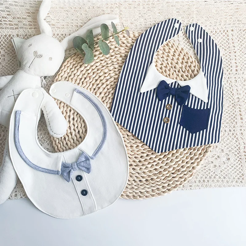 INS 노르딕 봄 여름 신상  순면 턱받이  360도 회전 가짜 칼라 침 흡수 턱받이  가짜 칼라 턱받이