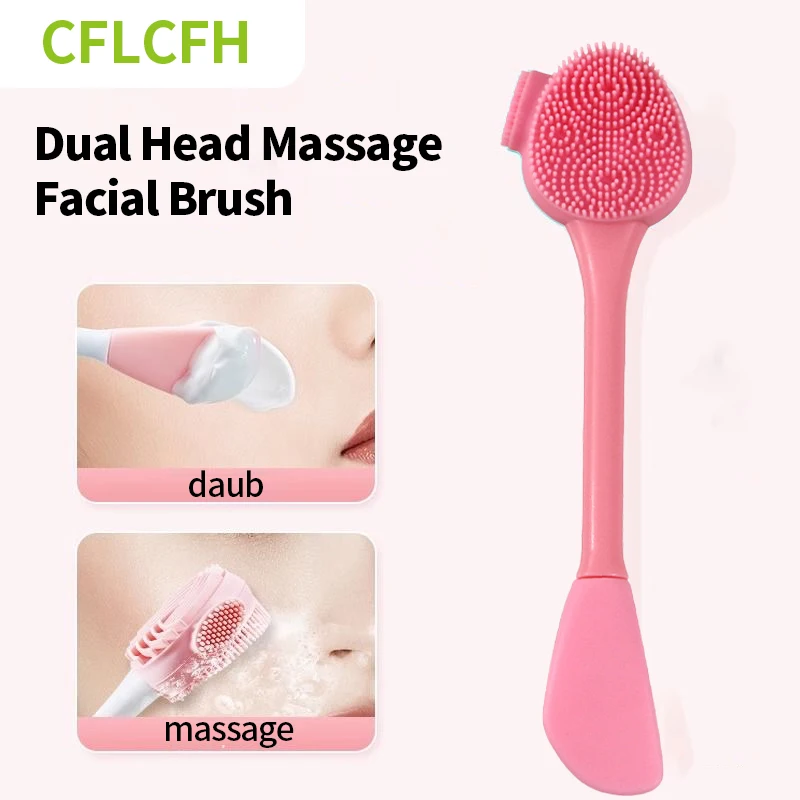 

Facial Brush Face Massage Cleaning Brushes Blackhead Pore Removal Exfoliator Skincare Silicone Double Sided Cleanser Tool