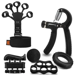 Adjustable Heavy Hand Gripper for Wrist and Finger Strength Training (6pcs set-black)