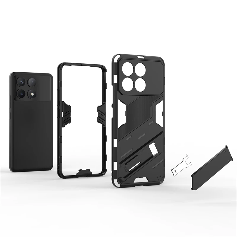 For Poco X6 Pro Case Cover Xiaomi Poco X6 Pro Capas New Phone Back Bumper Kickstand Shockproof Holder Cover Poco X6 Pro Fundas