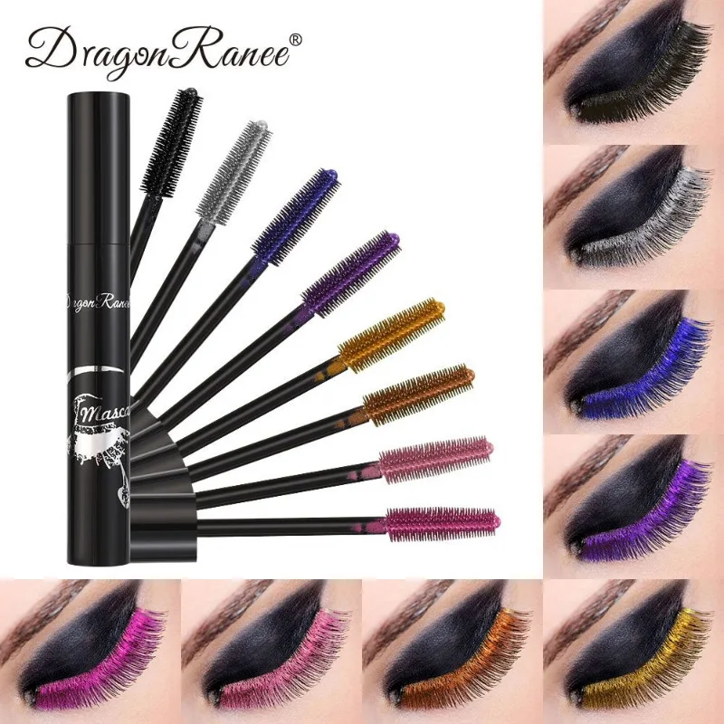 Colorful Waterproof Mascara Blue Purple Pearl Mascara Dense Eye Makeup Bronze Fine Diamond Silver Mascara Cream Cosmetics Makeup_voghion.com