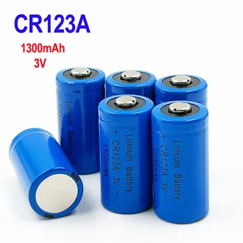 Batteria al Litio CR123A 1300mAh 3V, Batterie Non Ricaricabili per Fotocamere Digitali, Mouse Wireless, Calcolatrici