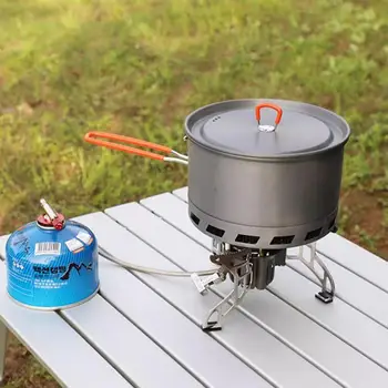 Camping Tableware Hard anodized aluminum Cookware Set Camping Pot  Outdoor Portable Picnic Tableware Kit for Hiking Trekking 5
