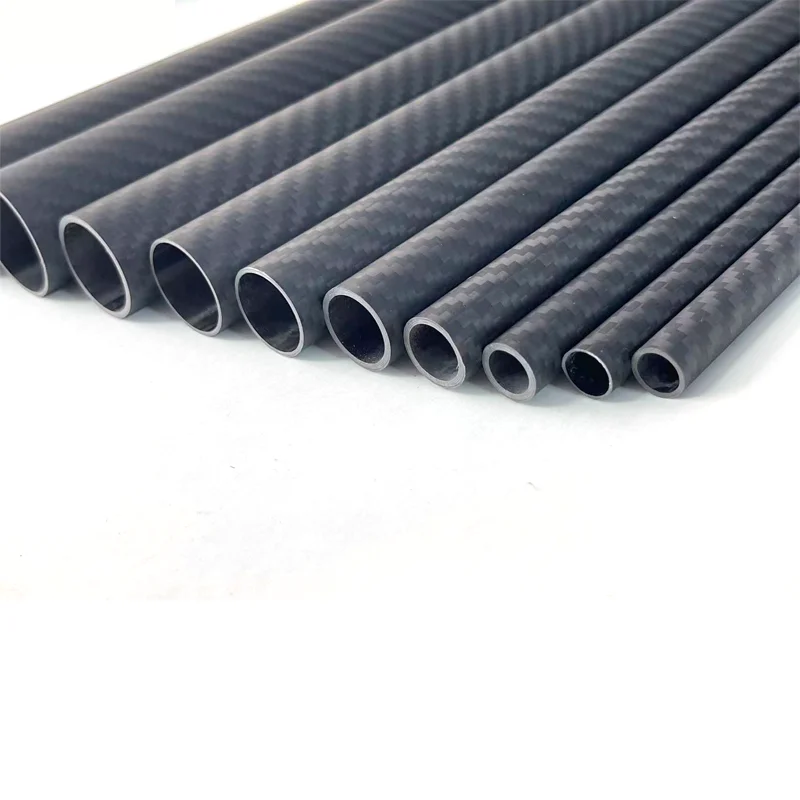 3k Carbon Fiber Tube, Twill Matte, Length:500mm, Wall Thickness: 2.5mm,Calibre: 8mm-44mm  RC Airplane Models Accessories.