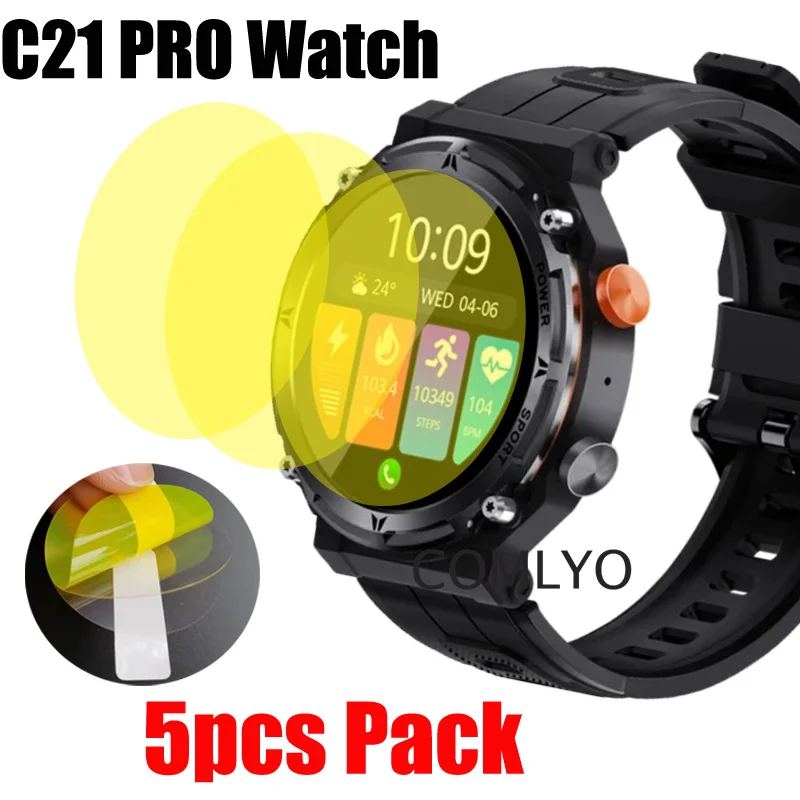 

5PCS Pack For C21 Pro Smart Watch Screen Protector Soft Film Ultra Thin Cover HD TPU Scratch Resistant