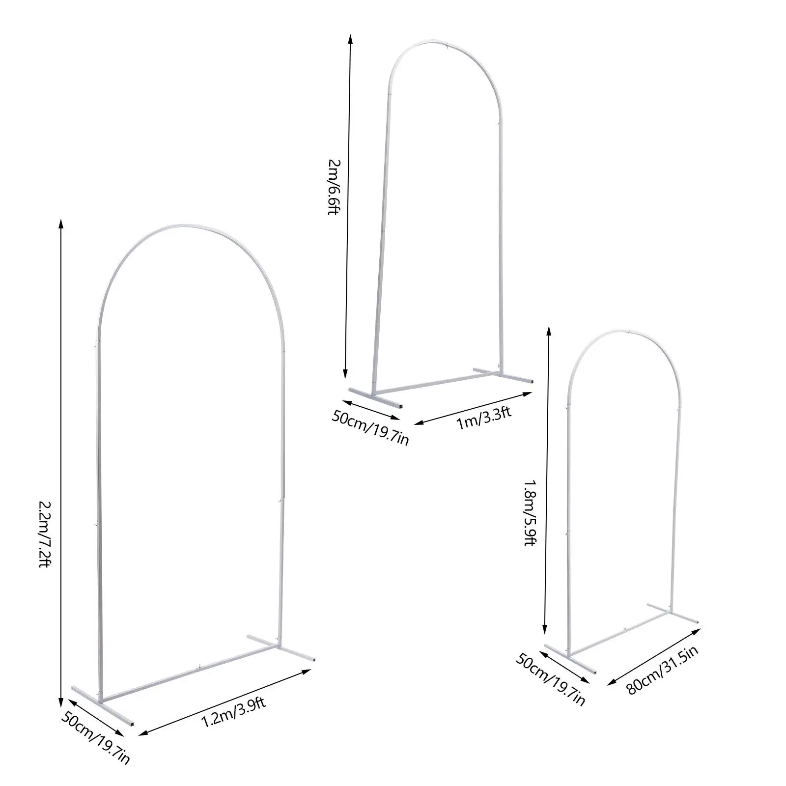Metal Stand Wedding Arch Backdrop Stand Balloon Arch Backdrop For Ceremony Party Yard Venue Decor 3Pcs