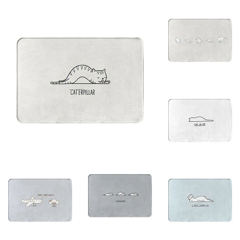

Cute and Simple Cat Entrance Door Mat Carpet Children's Bathroom Kitchen Non-slip Mat Living Room Home Decoration Floor Mat
