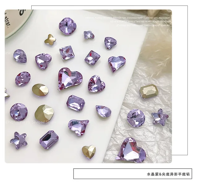 10pcs Crystal Purple K9 Multi Shaped Minar Super Sparkling 