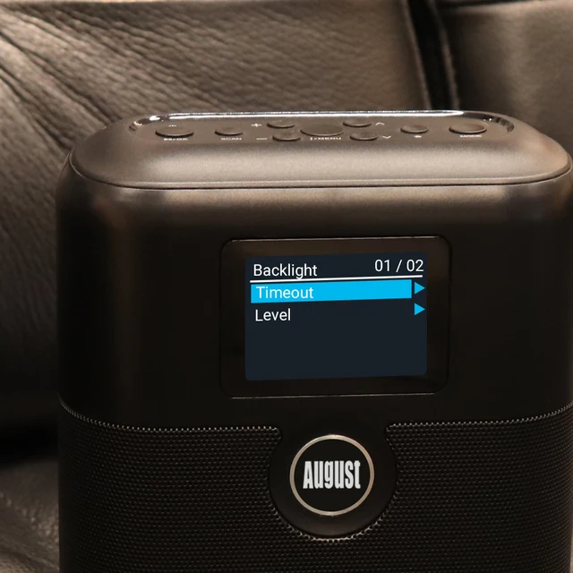 August MB330 Radio Portatile Ricaricabile: DAB+, FM, Bluetooth, 60 Preselezioni E Doppia Sveglia