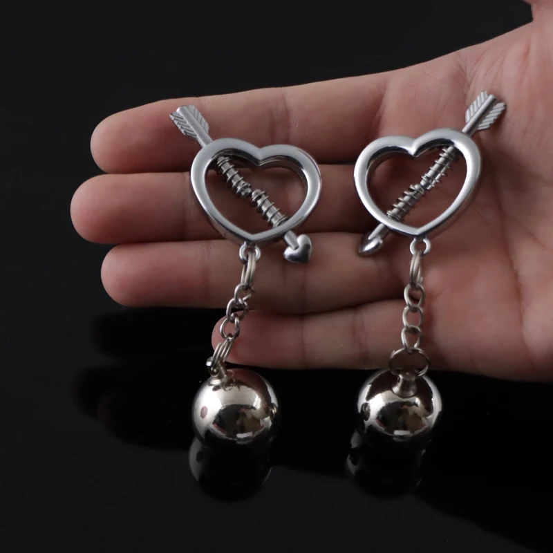 

BDSM Toys Female Nipple Clamps With Metal Balls Sex Toys For Women Nipple Clips Breast Bondage Restraint Slave Fetish Sex Toy 18