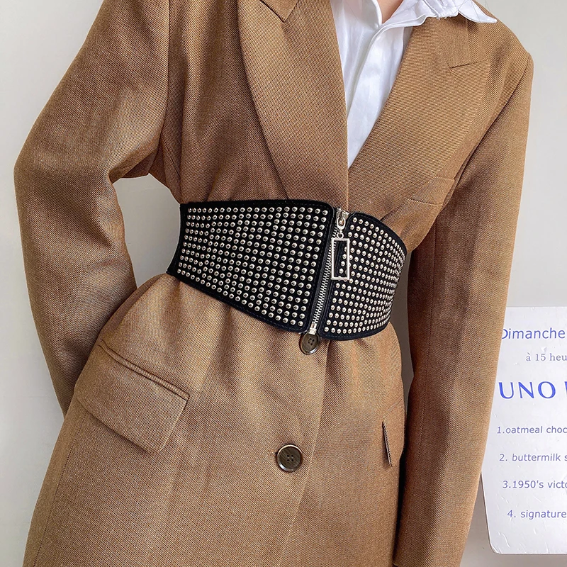 Women Waist belt versatile decorative design Korean version INS punk trend matching suit jacket wide