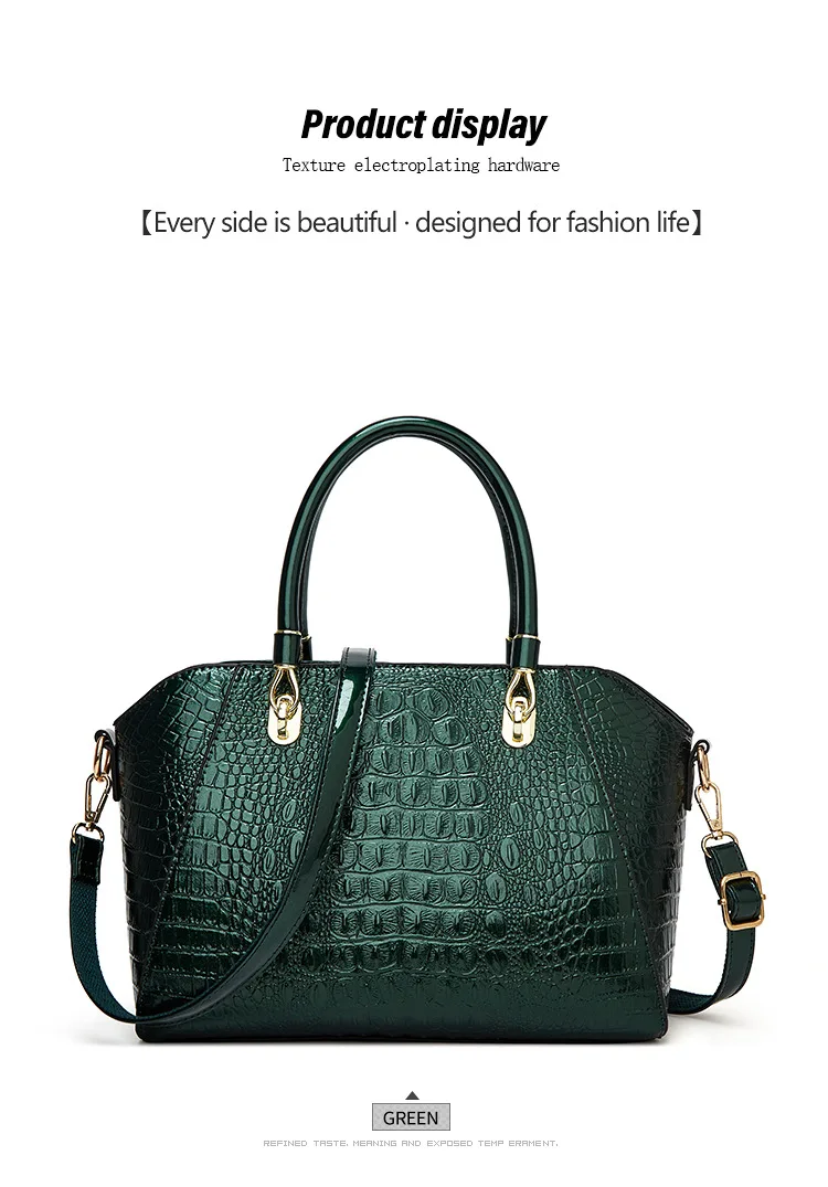 Luxury Crocodile Pattern Faux Leather Women’s Handbag