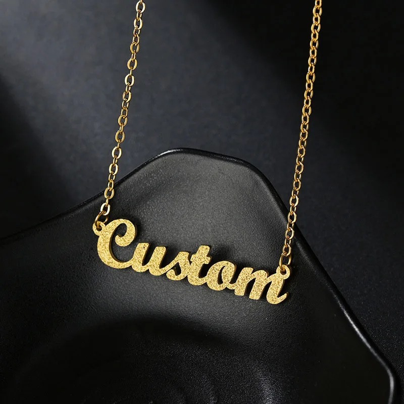 Customized Art Font Street Teen Picture Chunky Necklace Name Luck Harajuku Hip Hop Child Bride Collar Charms ID New Supply custom art font child best man necklaces picture printing acrylic bridesmaids charms japan contact kids bff ethnic new arrivals