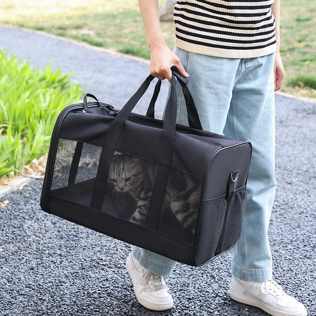 Travel pet bag portable for outdoor carrying one shoulder breathable cat dog bag Comfort Foldable Handbag Pet Transport Bag 6